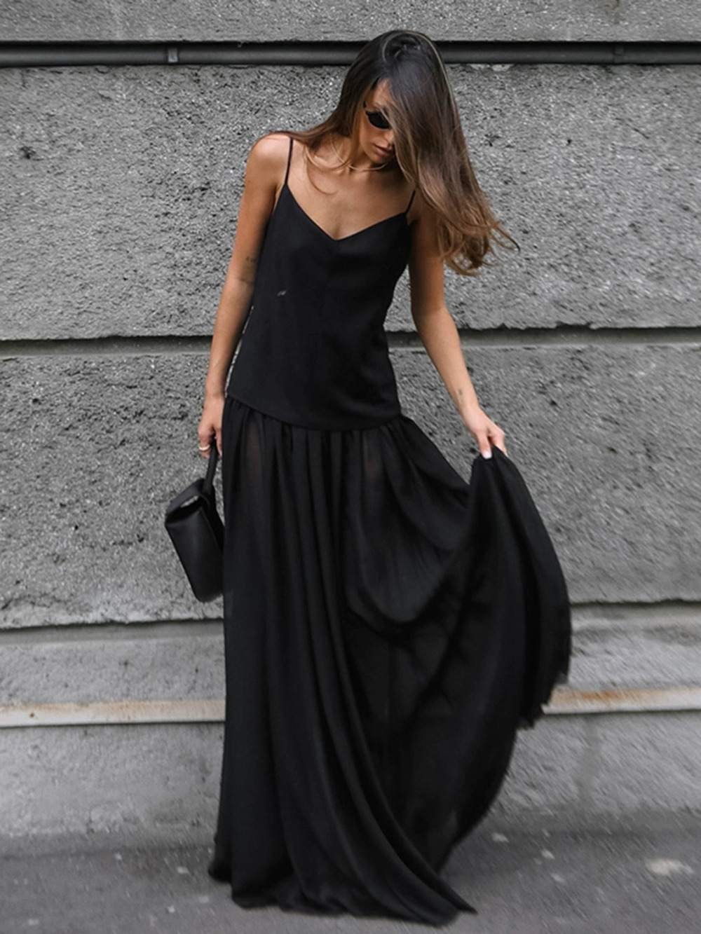 Forever 21 Black Backless Spaghetti Strap Dress Spring Layering